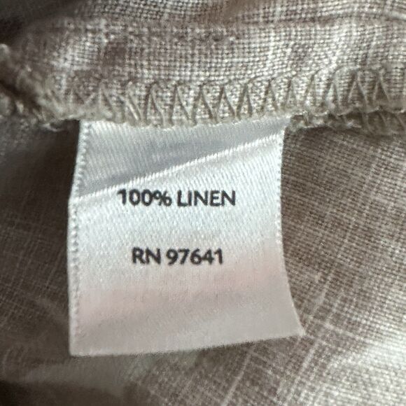 J. Jill XS Linen Bird Dove novelty brown Button Down Long Sleeves blouse - Picture 7 of 8